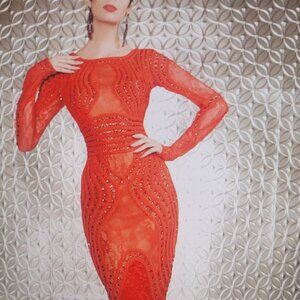 MNM Couture Red Formal Dress in Size 8.